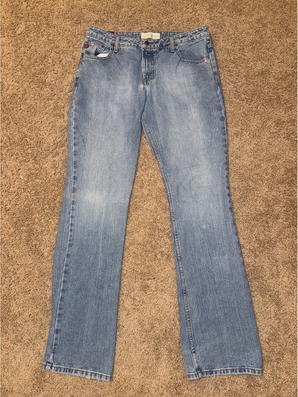 Arizona Boot Cut Jeans in Light Blue, Size Large